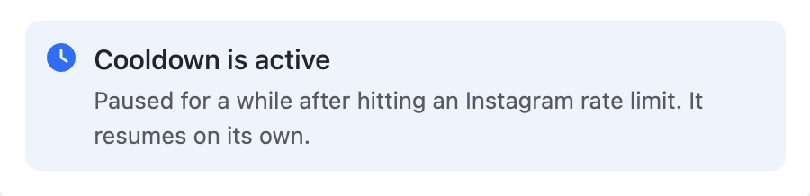 Cooldown is active alert